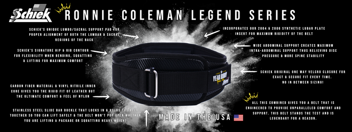 Schiek Model RCCF4006 Ronnie Coleman Legend Edition YEAH BUDDY! Carbon Fiber Weightlifting Belt -  at MySupplementShop by Schiek Sports