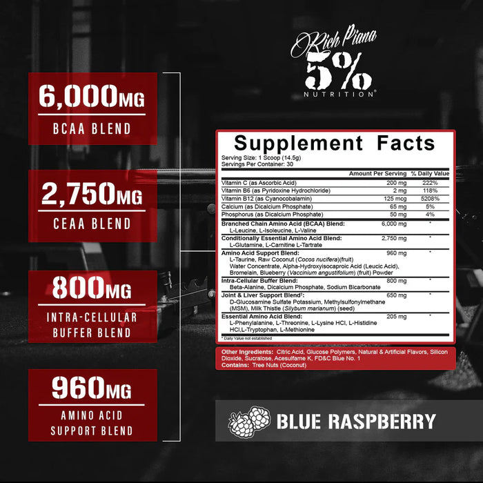 Rich Piana 5% Nutrition All Day You May Legendary Series Amino Acids Powder