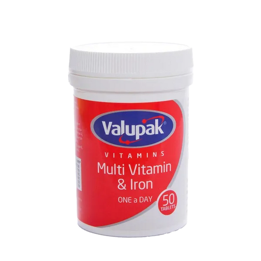 Valupak Multivitamin & Iron Tablets Pack of 50 - Multivitamins at MySupplementShop by Valupak