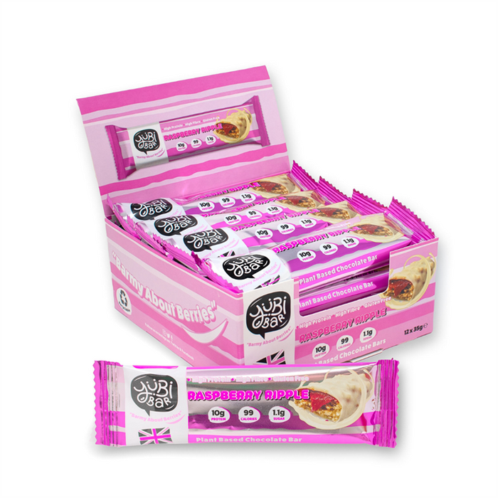 YuBi Plant-Based Protein Bar 12x35g - Raspberry Ripple - Protein Bar at MySupplementShop by YuBi Bar