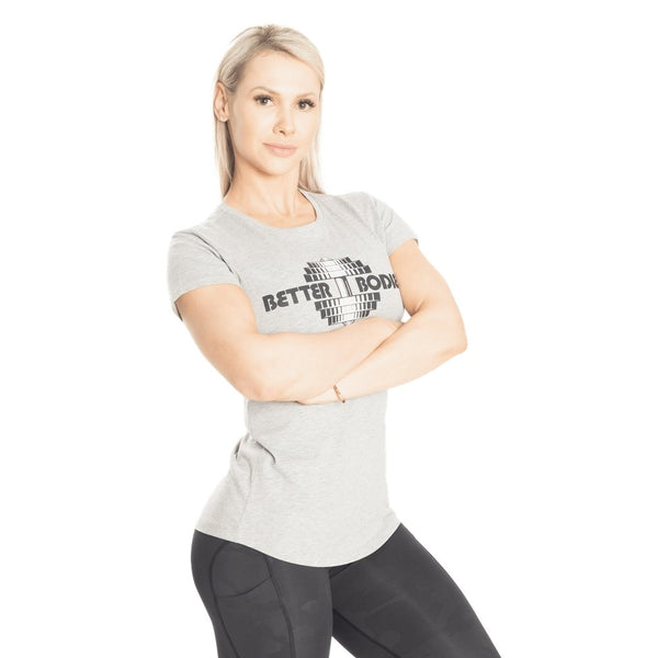 Better Bodies Regular Tee - Light Grey - Small - Regular Tee at MySupplementShop by Better Bodies