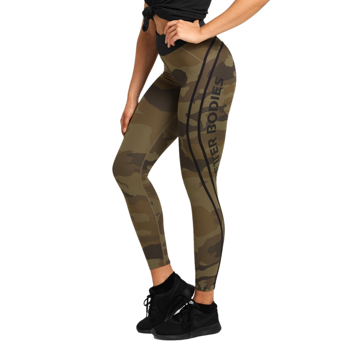 Better Bodies Camo High Tights - Dark Green Camo