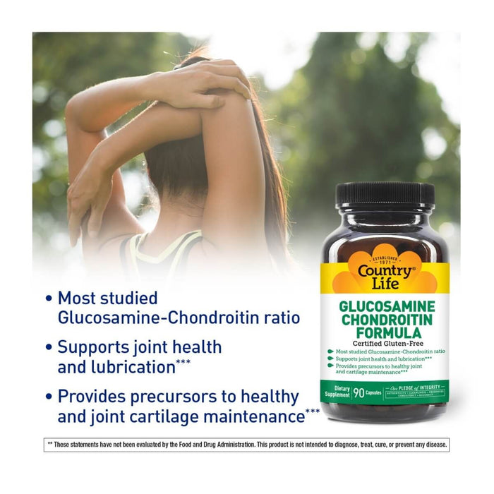 Country Life Glucosamine Chondroitin Formula 90 Capsules - Joint Support at MySupplementShop by Country Life