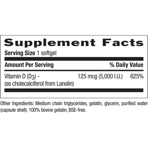 Country Life Vitamin D3 5000iu 60 Softgels - Immune Support at MySupplementShop by Country Life