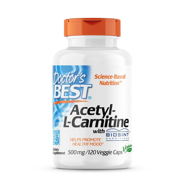 Doctor's Best Acetyl-L-Carnitine with Biosint Carnitines 500 mg 120 Veggie Capsules - Health and Wellbeing at MySupplementShop by Doctor's Best