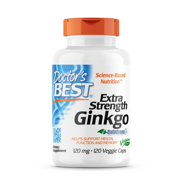 Doctor's Best Extra Strength Ginkgo Biloba 120mg 120 Veggie Capsules - Health and Wellbeing at MySupplementShop by Doctor's Best