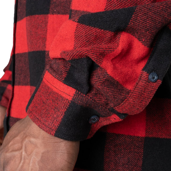 GASP Heavy Flannel Shirt - Red/Black - Crewneck at MySupplementShop by Gasp