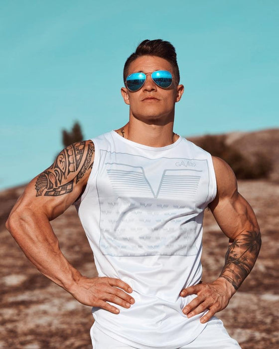 Gavelo Sniper White Sleeveless Tee - XL - Sleeveless Tee at MySupplementShop by Gavelo