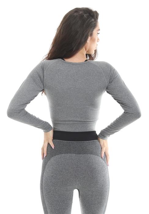 Gold's Gym Ladies Cropped Sweater - Grey - Cropped Sweater at MySupplementShop by Gold's Gym