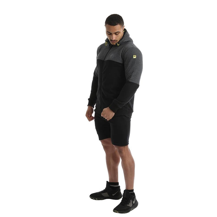 Golds Gym Full Zip Hooded Sweater - Black/Charcoal - Small - Hooded Sweater at MySupplementShop by Gold's Gym