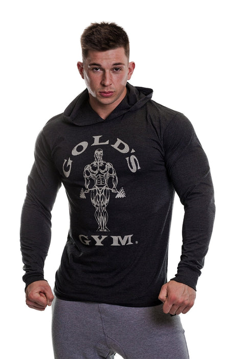 Gold's Gym Long Sleeve Hooded Top Black Marl - Small - Hooded Top at MySupplementShop by Gold's Gym