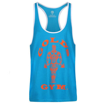 Golds Gym Muscle Joe Contrast Stringer - Turquoise/Orange - Small - Stringer at MySupplementShop by Gold's Gym