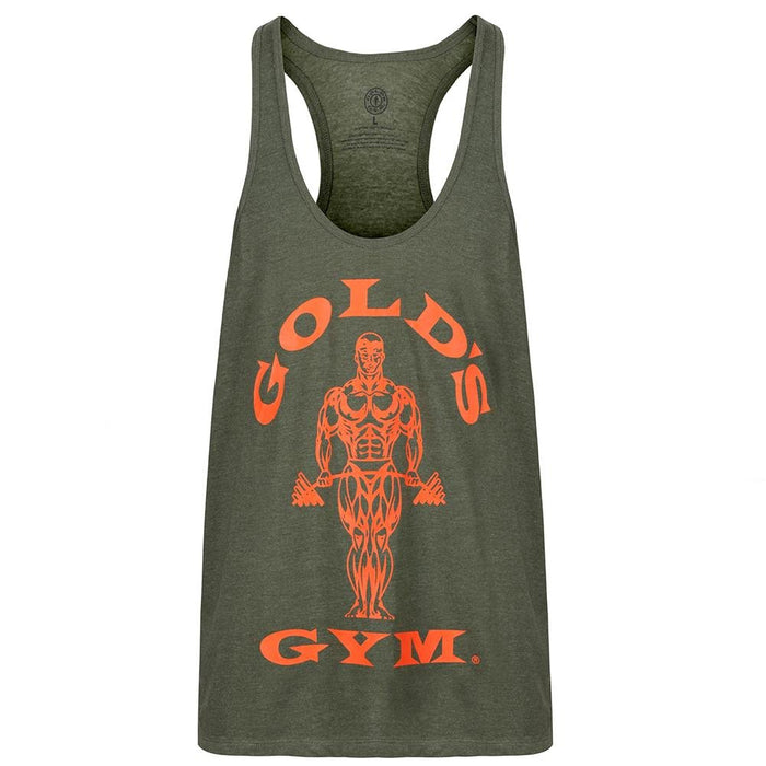 Golds Gym Muscle Joe Premium Stringer - Army Marl/Orange - Stringer at MySupplementShop by Gold's Gym