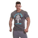 Golds Gym Muscle Joe T-Shirt - Grey/Turquoise - T-shirt at MySupplementShop by Gold's Gym