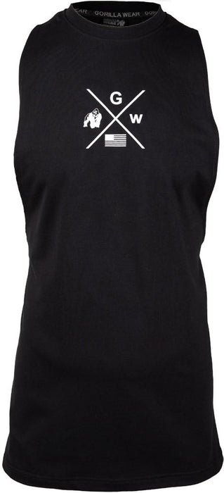 Gorilla Wear Cisco Drop Armhole Tank Top - Black/White - Tank Top at MySupplementShop by Gorilla Wear