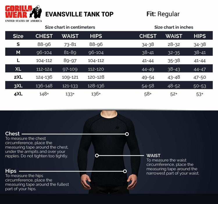 Gorilla Wear Evansville Tank Top - Black - Small - Tank Top at MySupplementShop by Gorilla Wear