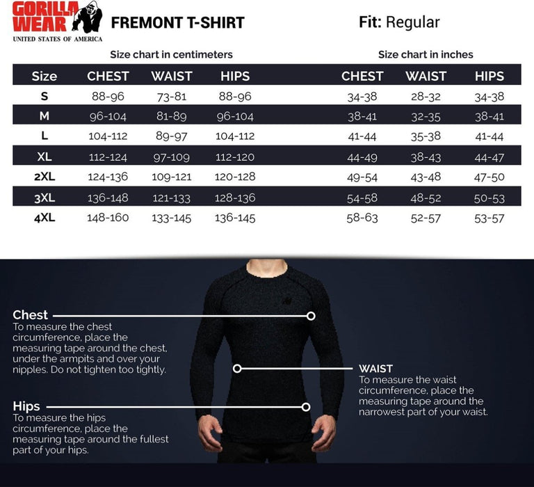 Gorilla Wear Fremont T-Shirt Black/White - Small - T-Shirt at MySupplementShop by Gorilla Wear