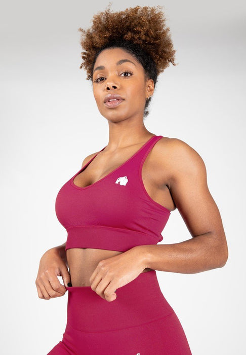 Gorilla Wear Hilton Seamless Sports Bra - Fuchsia - Medium/Large - Sports Bra at MySupplementShop by Gorilla Wear