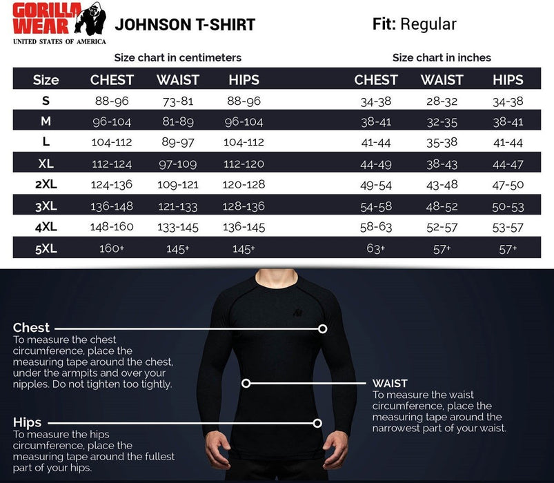 Gorilla Wear Johnson T-Shirt - Black - Large - T-shirt at MySupplementShop by Gorilla Wear