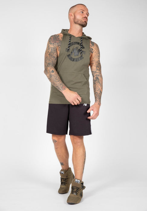 Gorilla Wear Lawrence Hooded Tank Top - Army Green - Tank Top at MySupplementShop by Gorilla Wear