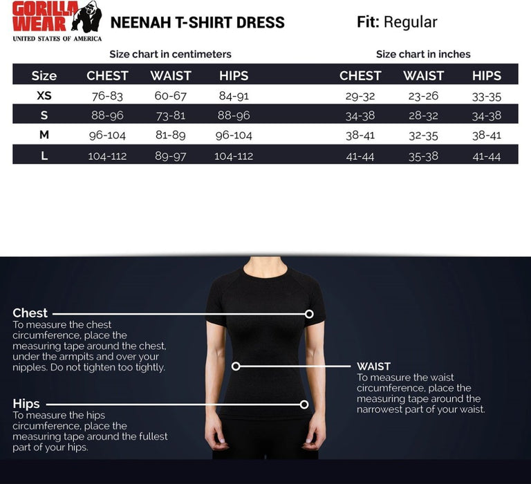 Gorilla Wear Neenah T-Shirt Dress - Black - Medium - T-Shirt Dress at MySupplementShop by Gorilla Wear