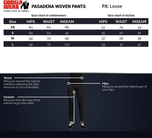 Gorilla Wear Pasadena Woven Pants - Black - XS - Pants at MySupplementShop by Gorilla Wear