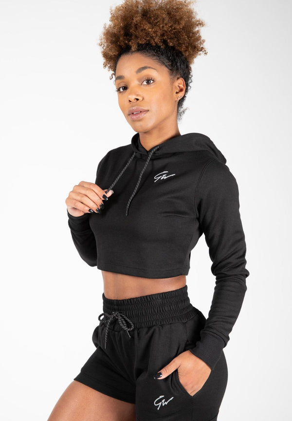 Gorilla Wear Pixley Crop Top Hoodie - Black - XS - Hoodie at MySupplementShop by Gorilla Wear