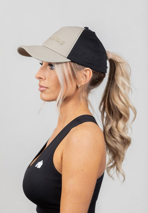 Gorilla Wear Sharon Ponytail Cap - Beige/Black - Cap at MySupplementShop by Gorilla Wear