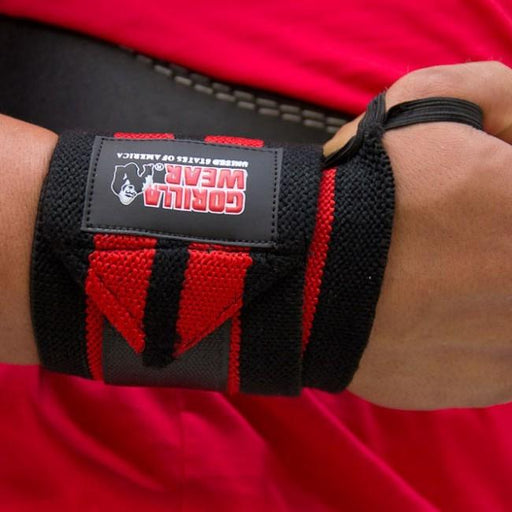 Gorilla Wear Wrist Wraps Pro - Black/Red - Pair - Wrist Wraps at MySupplementShop by Gorilla Wear