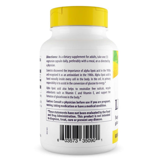 Healthy Origins Alpha Lipoic Acid 600mg 60 Veggie Capsules - Cellular Health at MySupplementShop by Healthy Origins