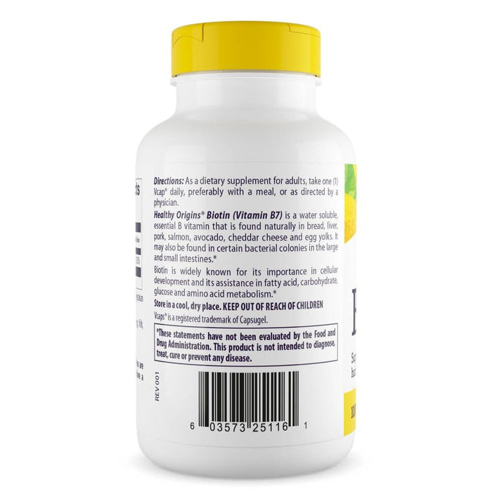 Healthy Origins Biotin 10,000mcg 150 Veggie Capsules - Energy & Vitality at MySupplementShop by Healthy Origins