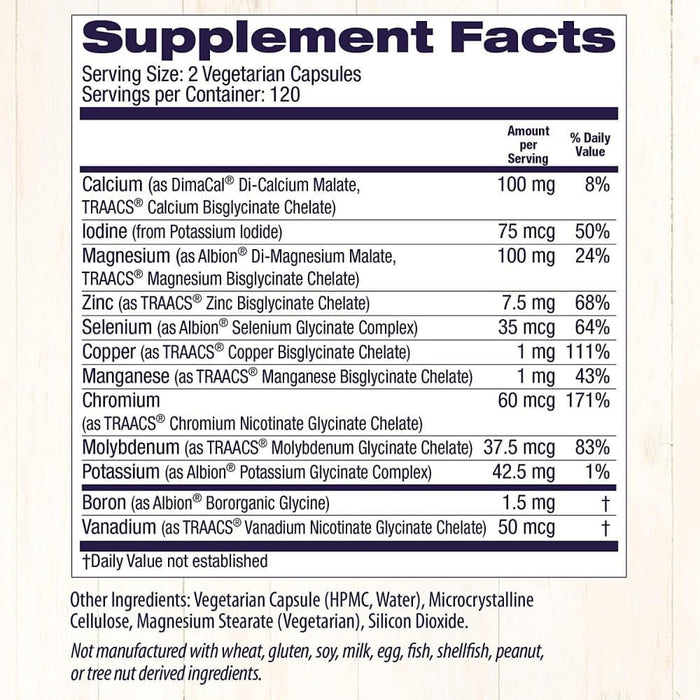 Healthy Origins Chelated Multi Mineral 240 Veggie Capsules - Brain & Memory at MySupplementShop by Healthy Origins