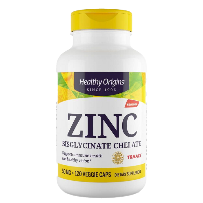 Healthy Origins Zinc Bisglycinate Chelate 50mg 120 Veggie Capsules