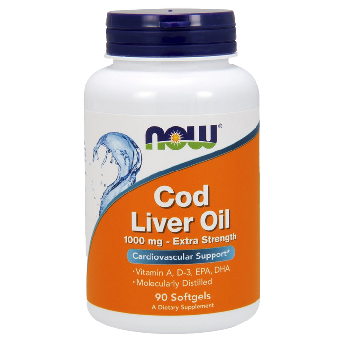 NOW Foods Cod Liver Oil, 1000mg Extra Strength - 90 softgels