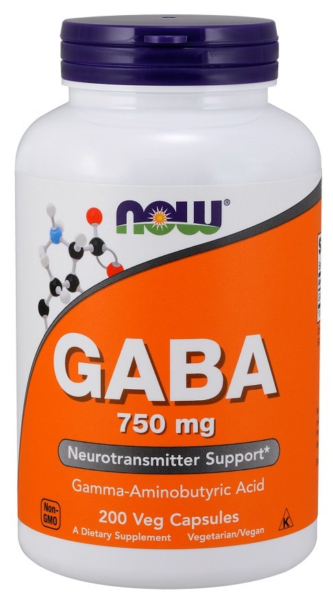 NOW Foods GABA 200 vcaps - 750mg - Sports Nutrition at MySupplementShop by NOW Foods