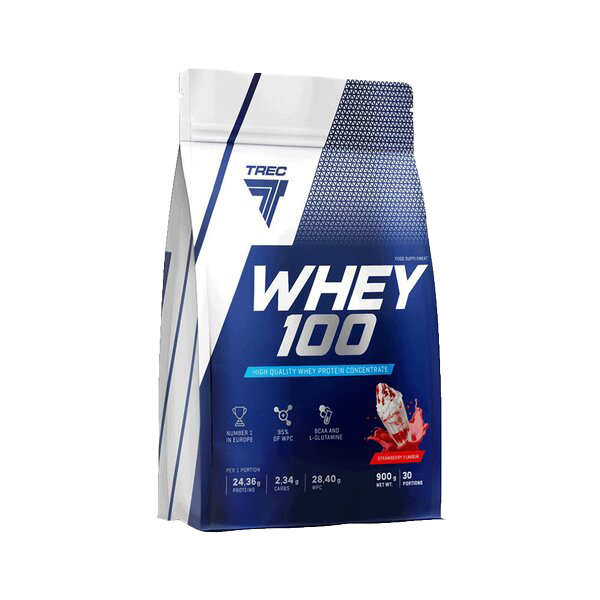 Trec Nutrition Whey 100, Strawberry - 900 grams