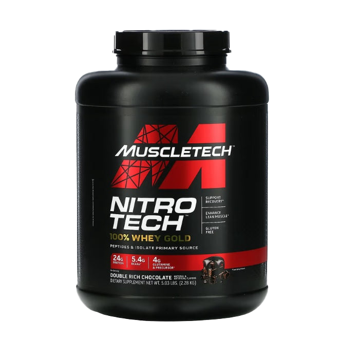 MuscleTech Nitro-Tech 100% Whey Gold, Double Rich Chocolate - 2280 grams