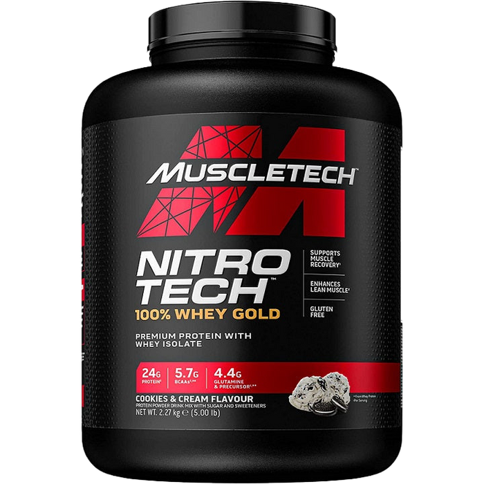 MuscleTech Nitro-Tech 100% Whey Gold, Cookies & Cream 2270g