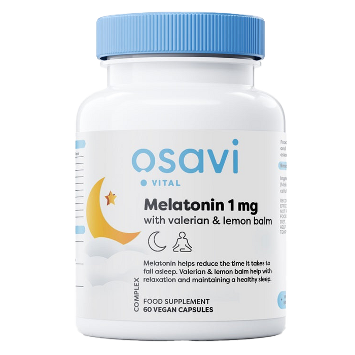 Osavi Melatonin with Valerian & Lemon Balm 1mg  60 vegan caps