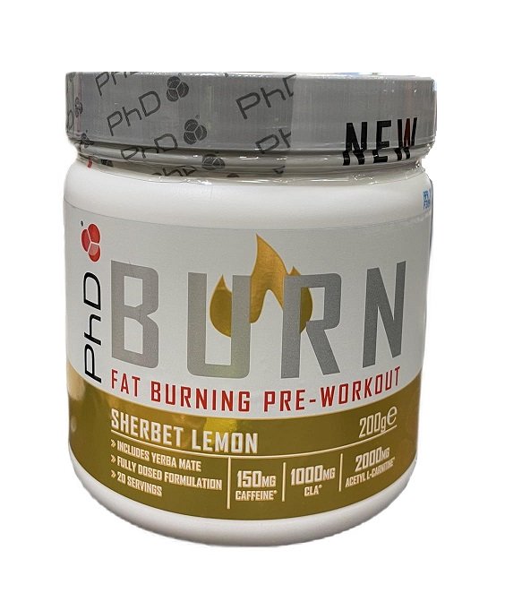 PhD Burn PreWorkout Sherbet Lemon  200g - Pre & Post Workout at MySupplementShop by PhD