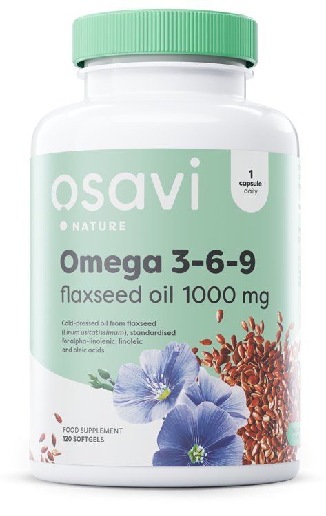 Osavi Omega 3-6-9 Flaxseed Oil, 1000mg - 120 softgels - Sports Supplements at MySupplementShop by Osavi