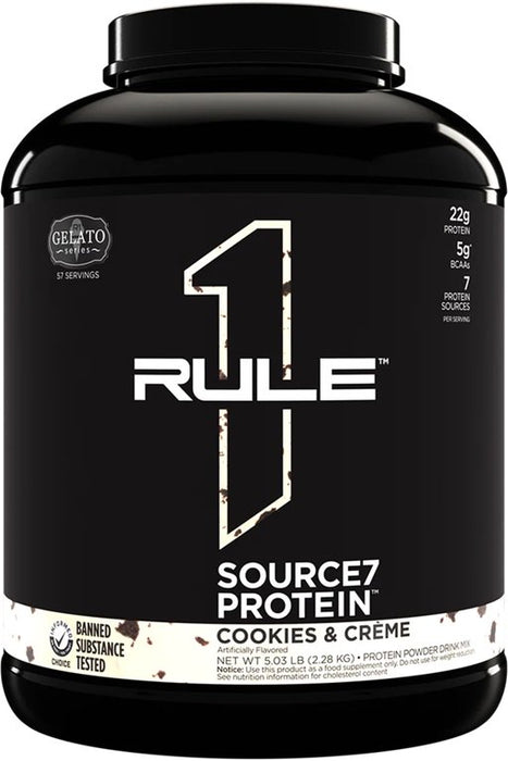 Rule One Source7 Protein, Cookies & Creme Gelato - 2280g - Sports Nutrition at MySupplementShop by Rule One