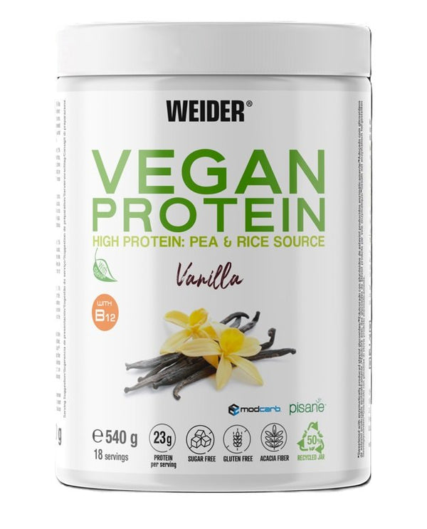 Weider Vegan Protein 540g - Vanilla - Pea Proteins at MySupplementShop by Weider