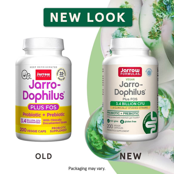 Jarrow Formulas Jarro-Dophilus + FOS (Probiotic + Prebiotic) 3.4 Billion CFU 200 Veggie Capsules - Health and Wellbeing at MySupplementShop by Jarrow Formulas