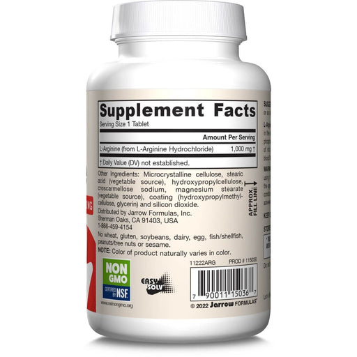 Jarrow Formulas Arginine 1000mg 100 Tablets - Amino Acids and BCAAs at MySupplementShop by Jarrow Formulas