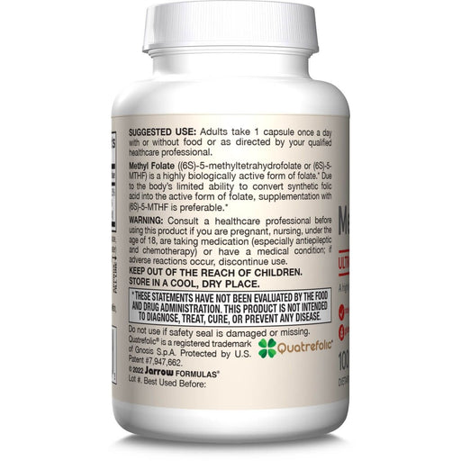 Jarrow Formulas Methyl Folate 1,000mcg 100 Veggie Capsules - Vitamins & Minerals at MySupplementShop by Jarrow Formulas