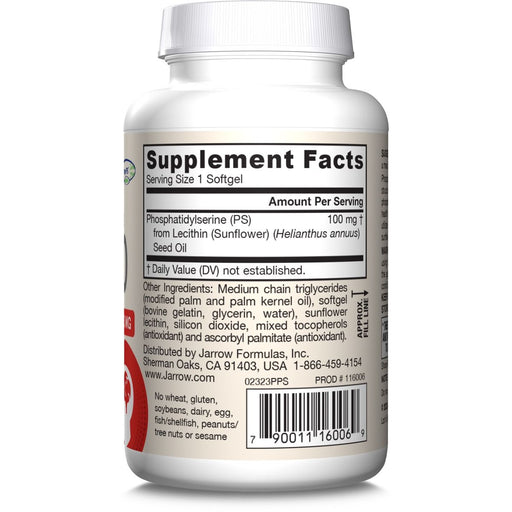 Jarrow Formulas PS100 100mg 60 Softgels - Health and Wellbeing at MySupplementShop by Jarrow Formulas