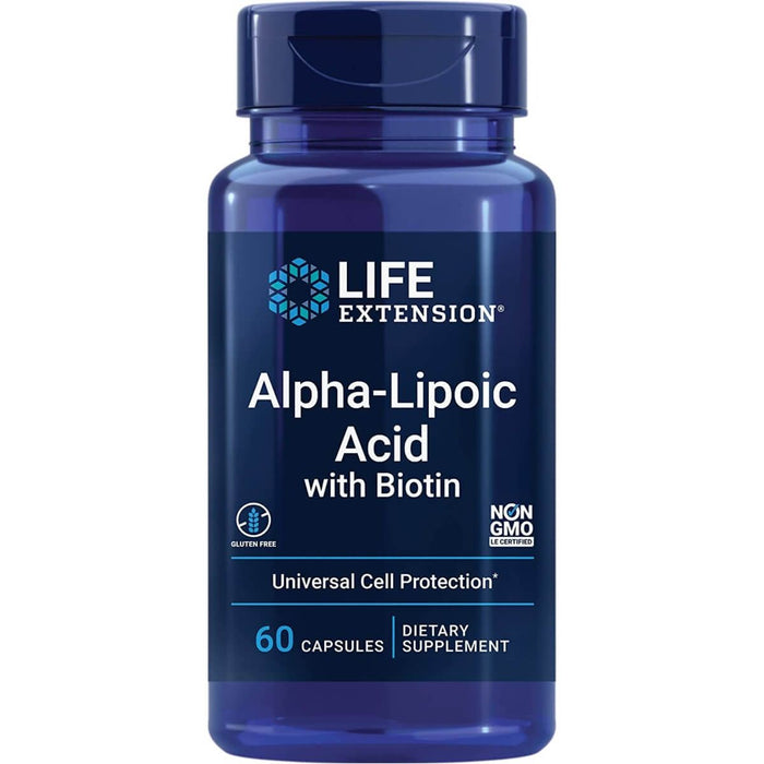 Life Extension Alpha-Lipoic Acid with Biotin 60 Capsules - Amino Acids and BCAAs at MySupplementShop by Life Extension