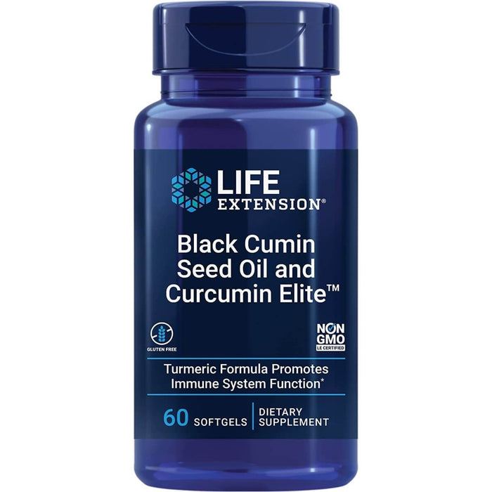 Life Extension Black Cumin Seed Oil and Curcumin Elite 60 Softgels - Health and Wellbeing at MySupplementShop by Life Extension