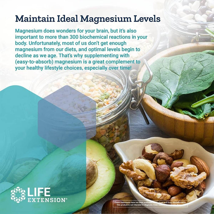 Life Extension Neuro-Mag Magnesium L-Threonate 90 Vegetarian Capsules - Health and Wellbeing at MySupplementShop by Life Extension